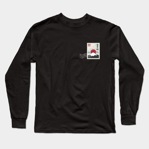 Mt Fuji Stamp Long Sleeve T-Shirt by Chasing Rabbit